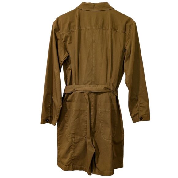 ALEX MILL Women's Safari Expedition Short Romper Jumpsuit w/Belt - Golden Khaki - Picture 3 of 6